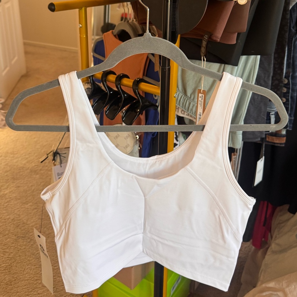 Mono B White Crop Top